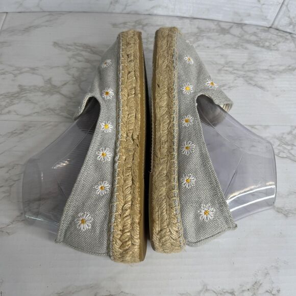 Soludos Shoes Womens Size 9 Espadrille Daisy Embroidered Slip On Floral Canvas - Picture 10 of 14